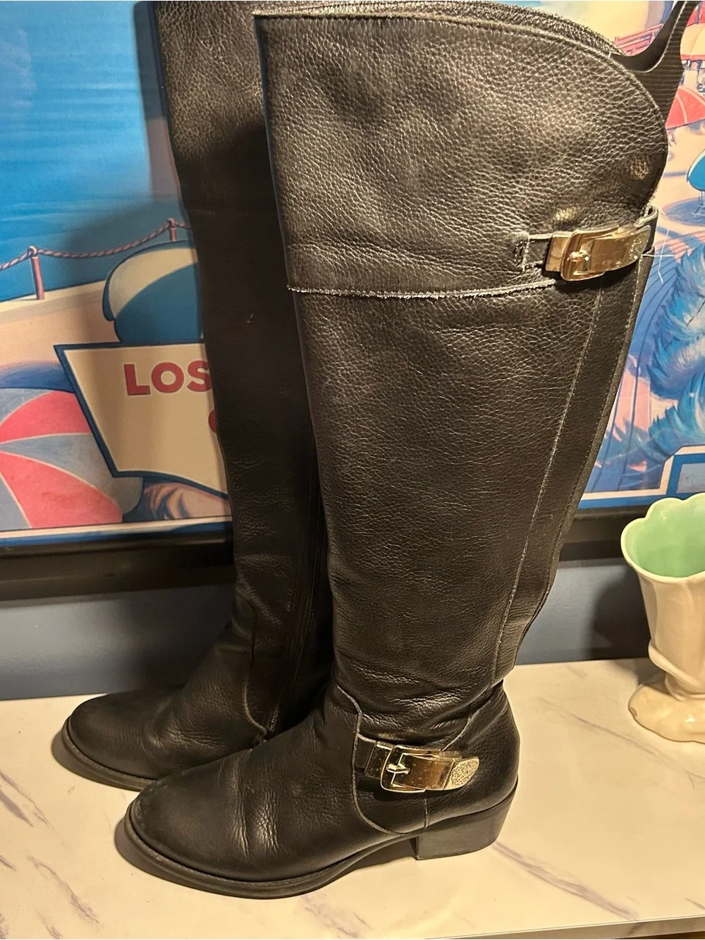 Vince Camuto Bocca Leather Zip Up boots